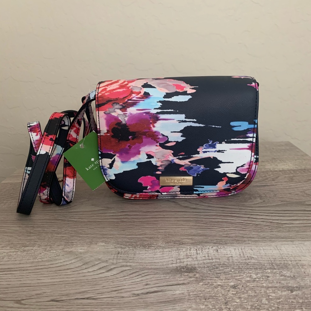 Kate Spade Bluryfloral printed clutch